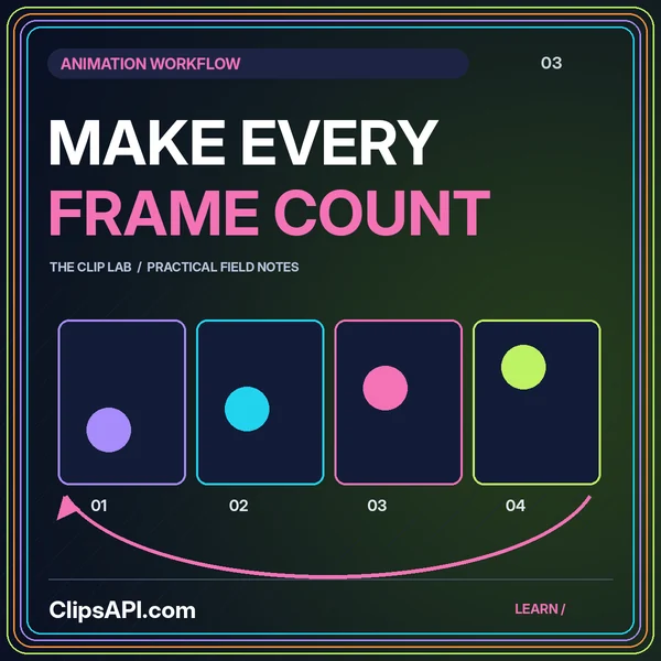 Sequential frames and a circular motion path under the words Make Every Frame Count.