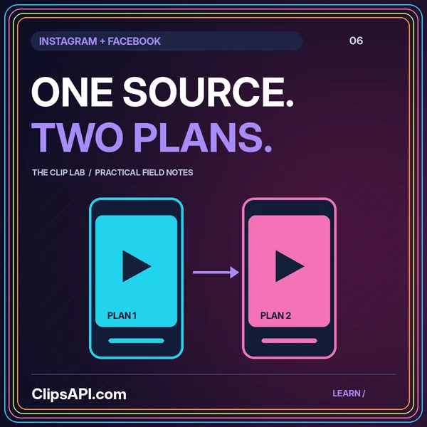 Two portrait publishing layouts under the words One Source. Two Plans.